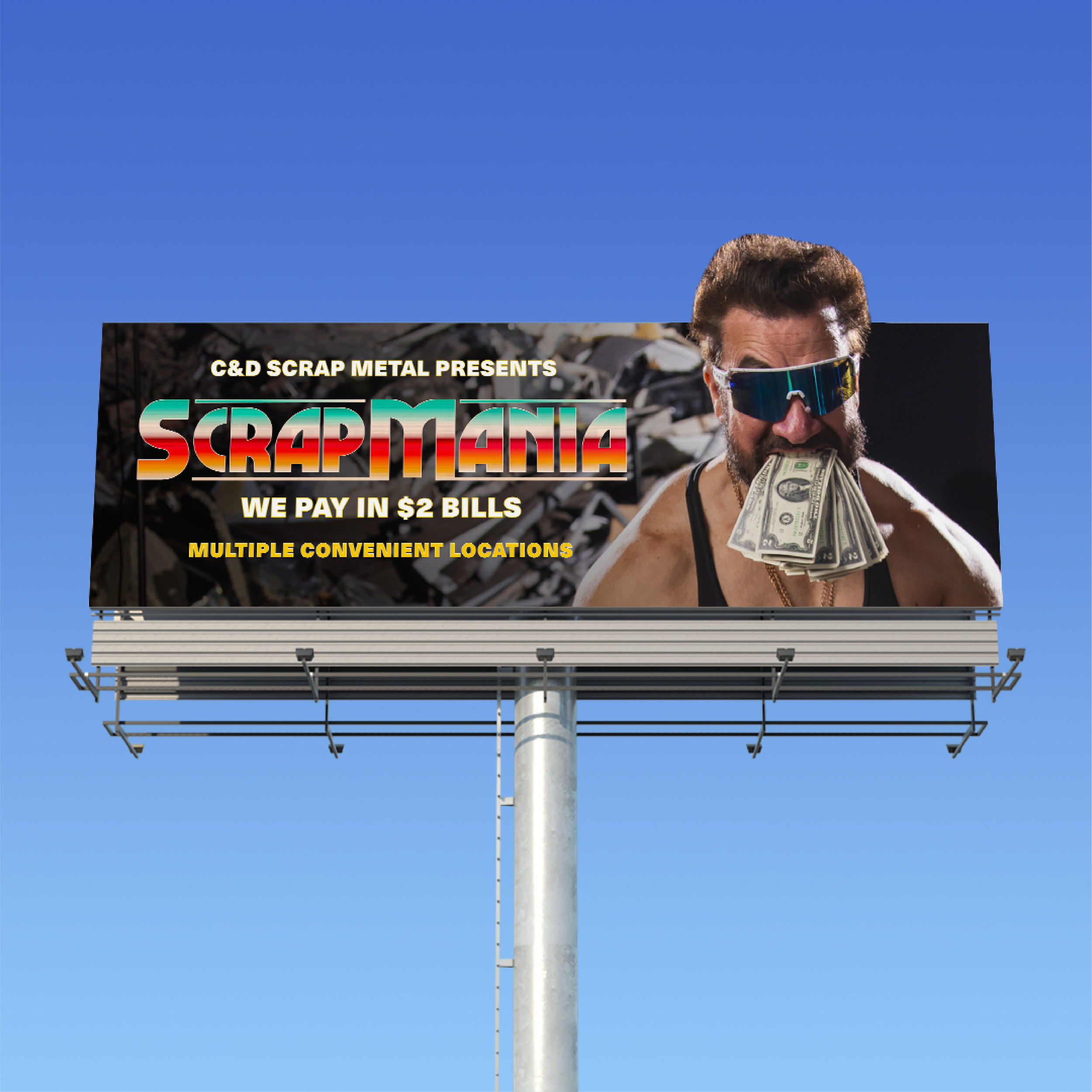 The Founding Father campaign key visual for C&D Scrap Metal