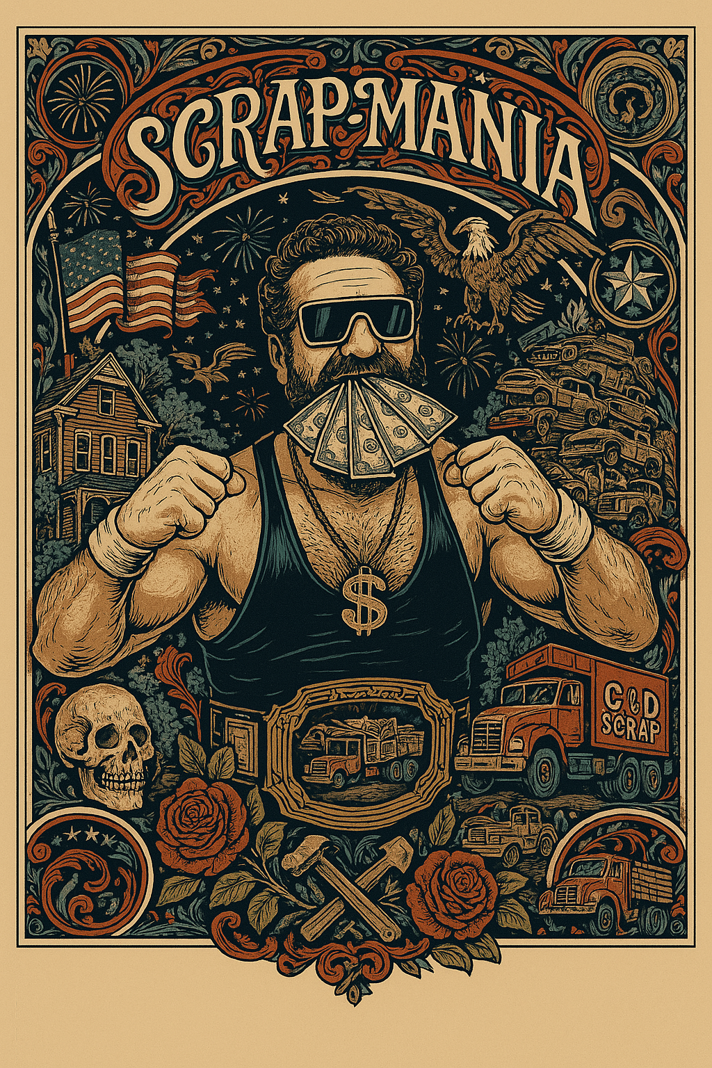 Fourth of July Scrap Mania event poster