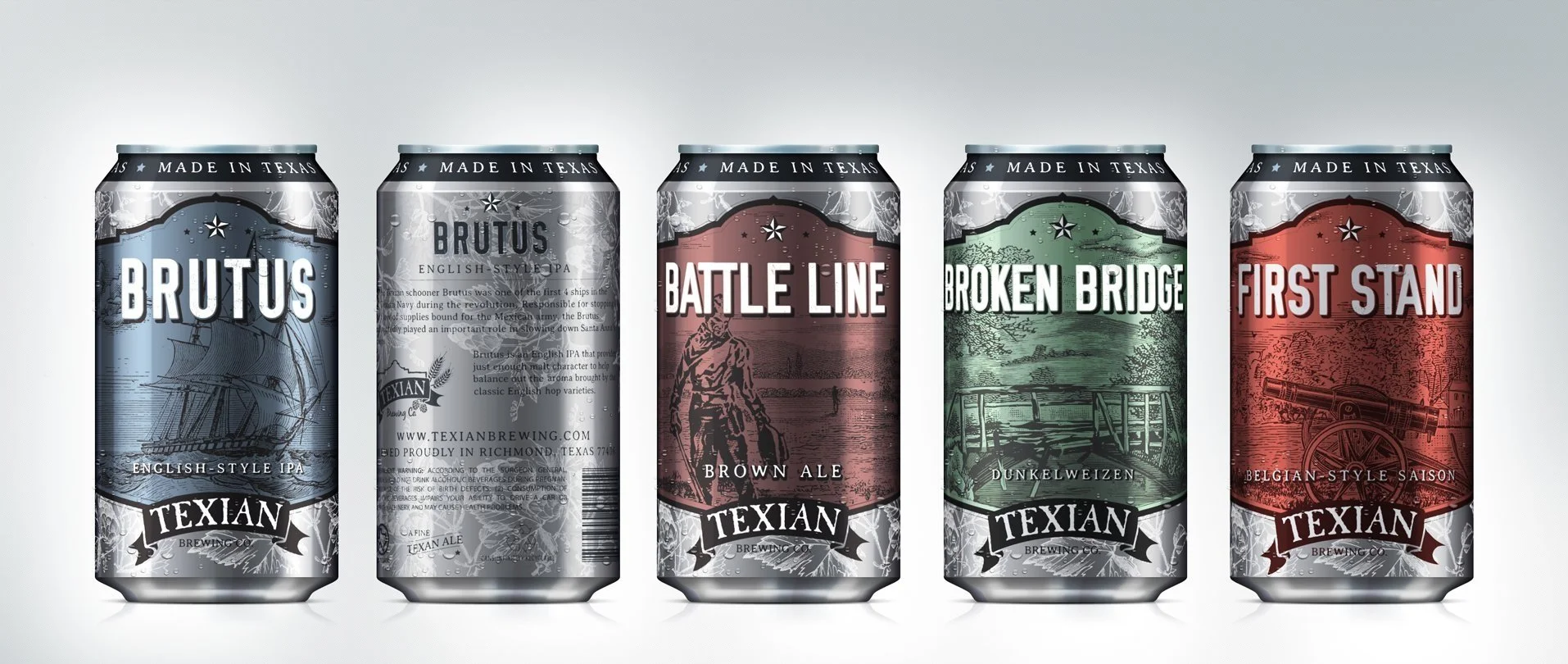 Texian Brewing full line of cans